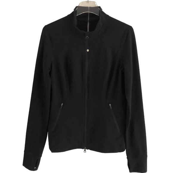 Zella Jackets & Coats Zella Black Athletic Jacket Thumb Holes Full